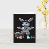 ヒップホップイースターバニー カード (黄色い花)