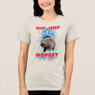 ヒップホップウォンバット 楽しい音楽 動物 トライブレンドＴシャツ