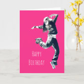 ヒップホップカッコいいダンサーアート カード (黄色い花)