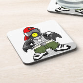 ヒップホップカッコいいペンギン コースター (左側)