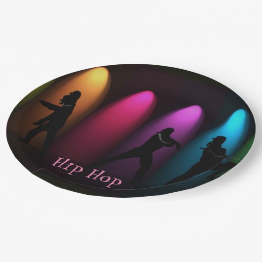 ヒップホップガールバースデーパーティープレート ペーパープレート (アングル)