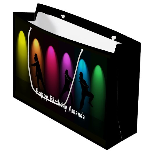 ヒップホップガール誕生日カスタムLG GB ラージペーパーバッグ (正面アングル)