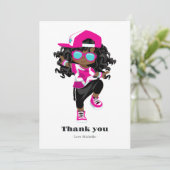 ヒップホップガール誕生日 サンキューカード (スタンド正面)