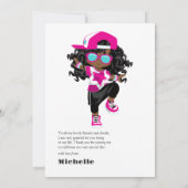 ヒップホップガール誕生日 サンキューカード (裏面)