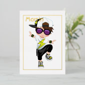 ヒップホップキッズ誕生日ホイル招待状 箔招待状 (立ち正面)