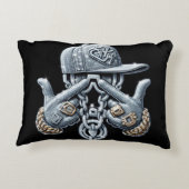 ヒップホップギャングきらきら光るラッパー アクセントクッション (裏面)