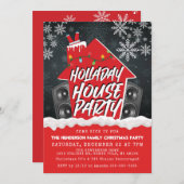 ヒップホップクリスマスハウスパーティークリスマス 招待状 (正面/裏面)