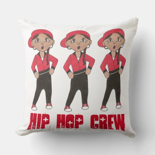 ヒップホップクルーのダンスコンペティションチームヒップホップガール クッション (正面)