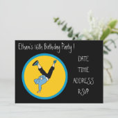 ヒップホップクール十代の男の子の誕生日パーティー 招待状 (スタンド正面)