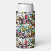 ヒップホップグラフィティ名前をカスタムする スリム缶クーラー (Seltzer正面)