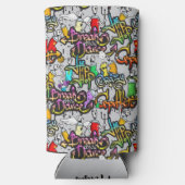 ヒップホップグラフィティ名前をカスタムする スリム缶クーラー (裏面)