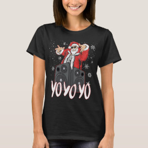 ヒップホップサンタクロースギャングスターラップクリスマスヨーヨーY Tシャツ