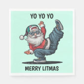 ヒップホップサンタクロース スタンダードランチョンナプキン (正面)