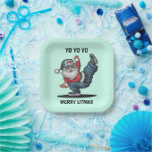 ヒップホップサンタクロース ペーパープレート (パーティー)