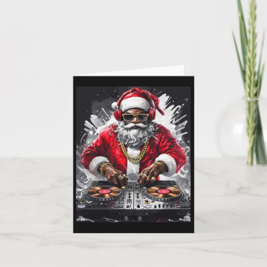 ヒップホップサンタDJクリスマス カード (正面)