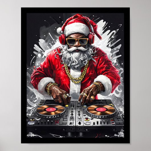 ヒップホップサンタDJクリスマス ポスター (正面)