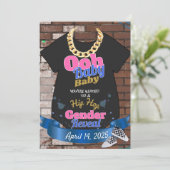 ヒップホップジェンダーリビールピンク&ブルー招待状 招待状 (スタンド正面)