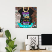 ヒップホップジェンダーリビールポスターパープルとティール（緑がかった色） ポスター (ホームオフィス)