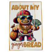 ヒップホップジンジャーブレッドマンスワッグクリスマス ミディアムペーパーバッグ (裏面)