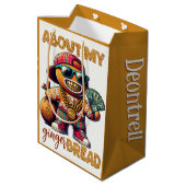 ヒップホップジンジャーブレッドマンスワッグクリスマス ミディアムペーパーバッグ (裏面アングル)