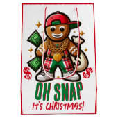 ヒップホップジンジャーブレッドマンスワッグクリスマス ミディアムペーパーバッグ (裏面)