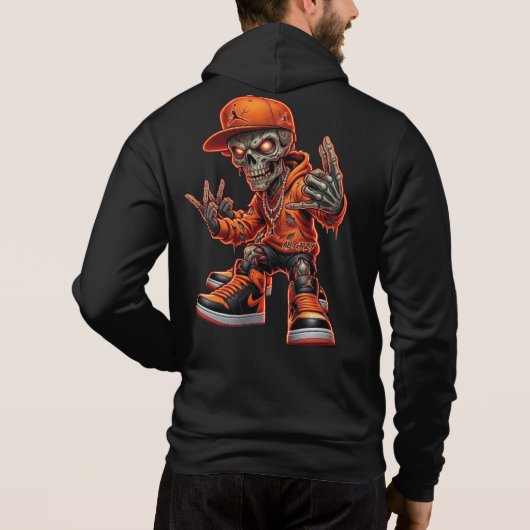 ヒップホップスケルトングラフィックTシャツ パーカ (裏面)