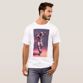 ヒップホップスタイルで踊る人体 Tシャツ (正面フル)