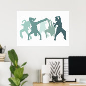 ヒップホップダンサーイラストレーション ポスター (ホームオフィス)