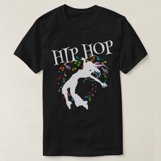 ヒップホップダンサーミュージカルノート Tシャツ (デザイン正面)