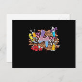 ヒップホップダンサー グラフィティアーティスト タイポグラフィー 4歳 誕生日 ポストカード (正面/裏面)