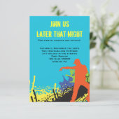 ヒップホップダンスこうもりバー(ユダヤ教の)バル・ミツバーパーティーカード 招待状 (スタンド正面)