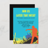 ヒップホップダンスこうもりバー(ユダヤ教の)バル・ミツバーパーティーカード 招待状 (正面/裏面)