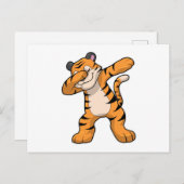 ヒップホップダンスのダブでかっこいい虎 ポストカード (正面/裏面)