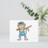 ヒップホップダンスのダブで働く猿の整備士 ポストカード (スタンド正面)