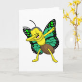 ヒップホップダンスのダブで蝶 カード (黄色い花)