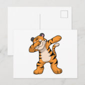ヒップホップダンスのダブで踊る虎 ポストカード (正面/裏面)