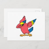 ヒップホップダンスのダブをするインコ ポストカード (正面/裏面)