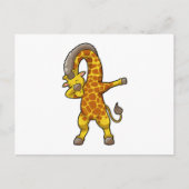 ヒップホップダンスのダブをするキリン ポストカード (正面)