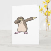 ヒップホップダンスのムーブ（ダブ）をするモグラ カード (黄色い花)