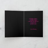 ヒップホップダンスガールカスタム誕生日カード カード (内部)