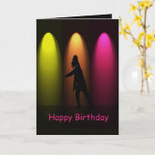 ヒップホップダンスガールカスタム誕生日カード カード (黄色い花)