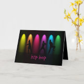 ヒップホップダンスガールズオンステージグリーティングカード カード (黄色い花)