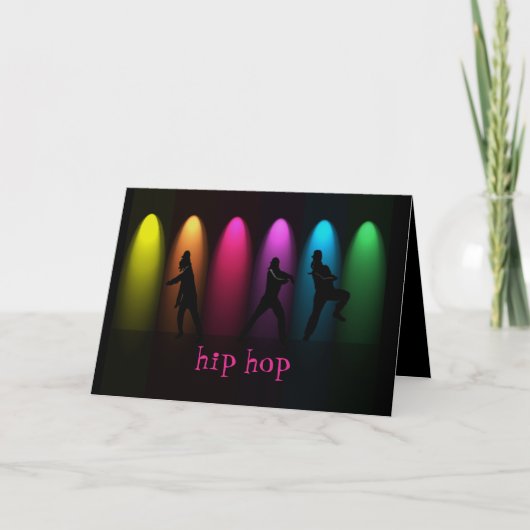 ヒップホップダンスガールズオンステージグリーティングカード カード (正面)