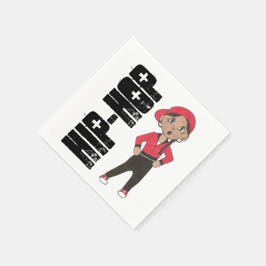 ヒップホップダンススタジオリサイタルコスチュームダンサーガール スタンダードカクテルナプキン (角)