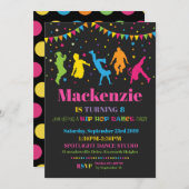 ヒップホップダンスバースデーパーティー招待ガール 招待状 (正面/裏面)