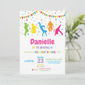 ヒップホップダンスバースデーパーティー招待ガール 招待状 (スタンド正面)