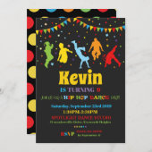 ヒップホップダンスバースデーパーティー招待ボーイ 招待状 (正面/裏面)