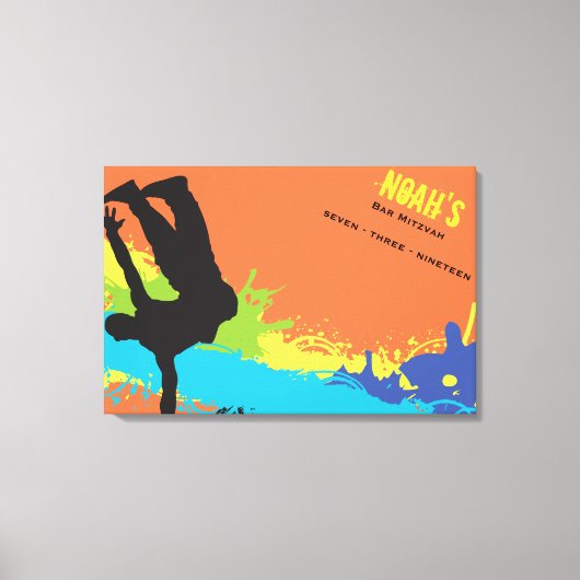 ヒップホップダンスバーバルミツワーサインインボード キャンバスプリント (正面)