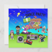 ヒップホップダンスライフキッドのパーティー招待状 招待状 (正面)