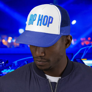 ヒップホップダンス音楽ネオンブルー キャップ
